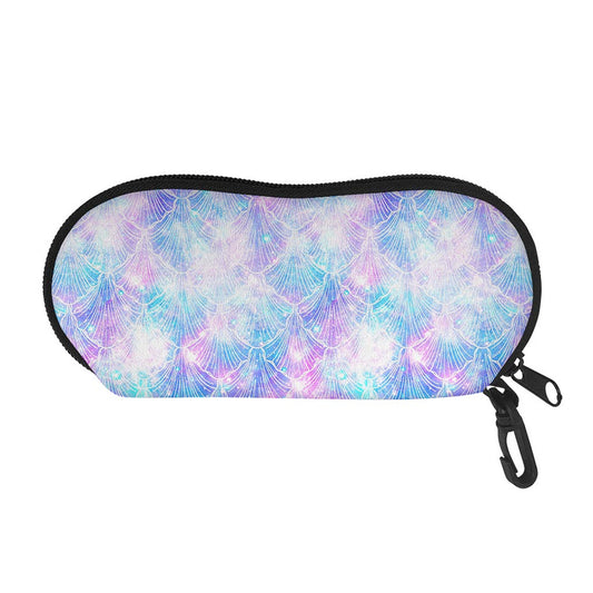 Galaxy Mermaid Scales Pattern Print Glasses Case