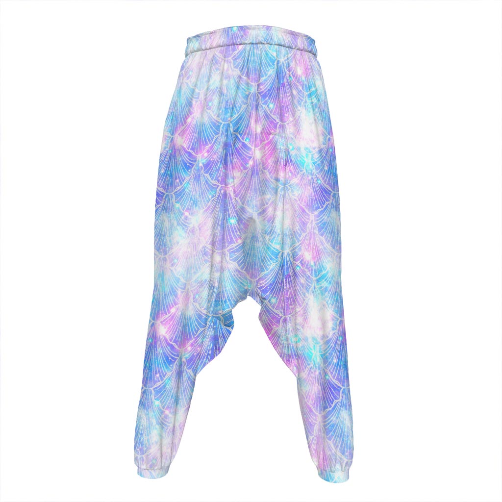 Galaxy Mermaid Scales Pattern Print Hammer Pants