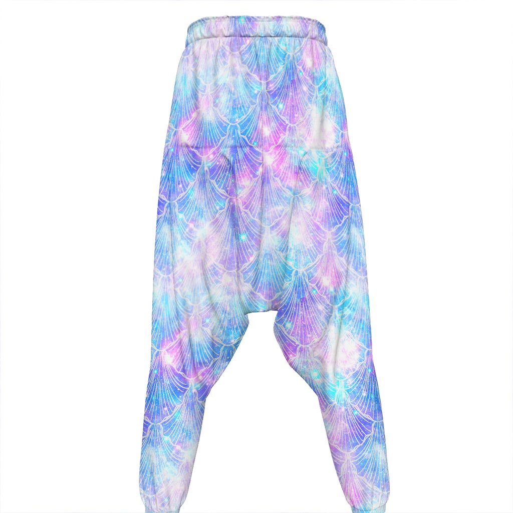 Galaxy Mermaid Scales Pattern Print Hammer Pants