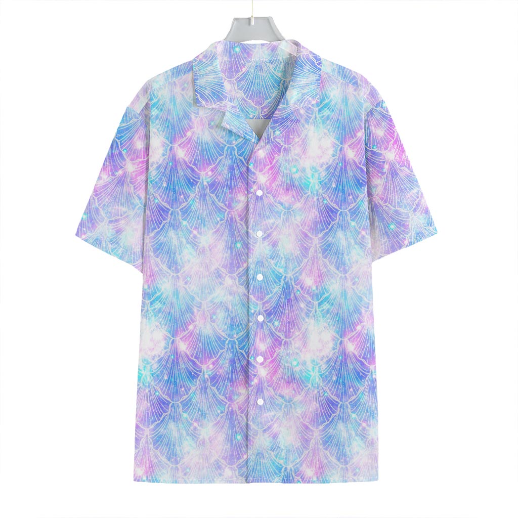 Galaxy Mermaid Scales Pattern Print Hawaiian Shirt