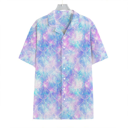 Galaxy Mermaid Scales Pattern Print Hawaiian Shirt