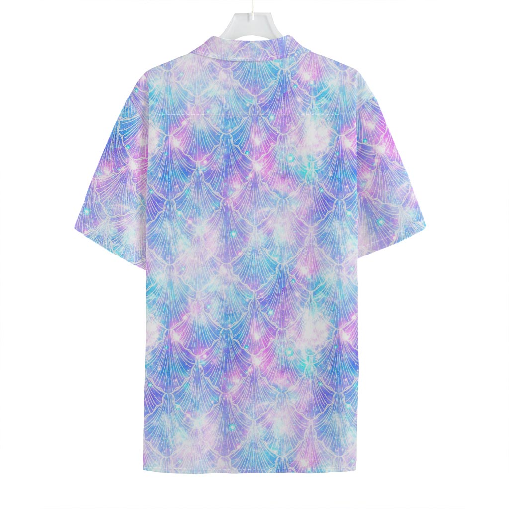 Galaxy Mermaid Scales Pattern Print Hawaiian Shirt
