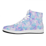 Galaxy Mermaid Scales Pattern Print High Top Leather Sneakers