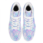 Galaxy Mermaid Scales Pattern Print High Top Leather Sneakers