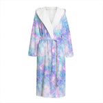 Galaxy Mermaid Scales Pattern Print Hooded Bathrobe