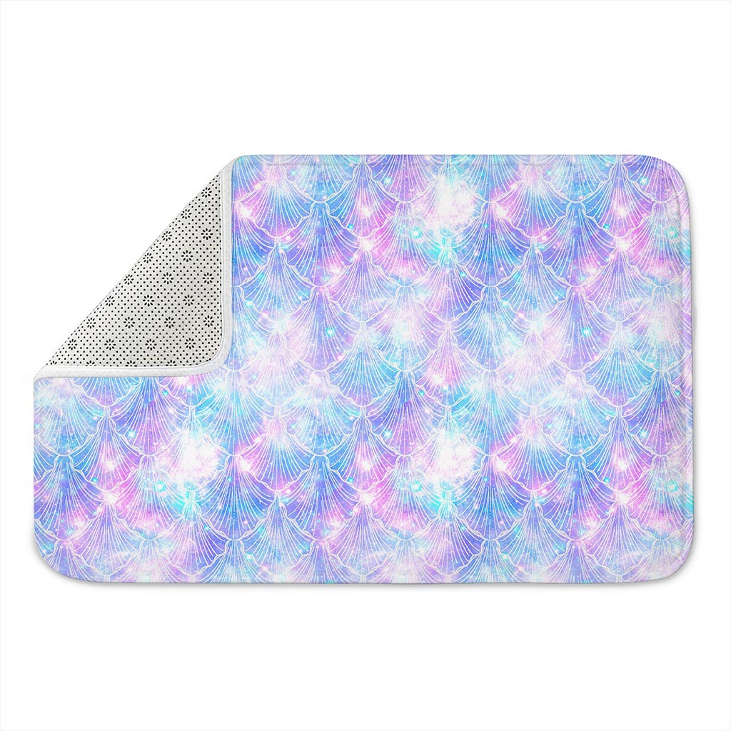 Galaxy Mermaid Scales Pattern Print Indoor Door Mat