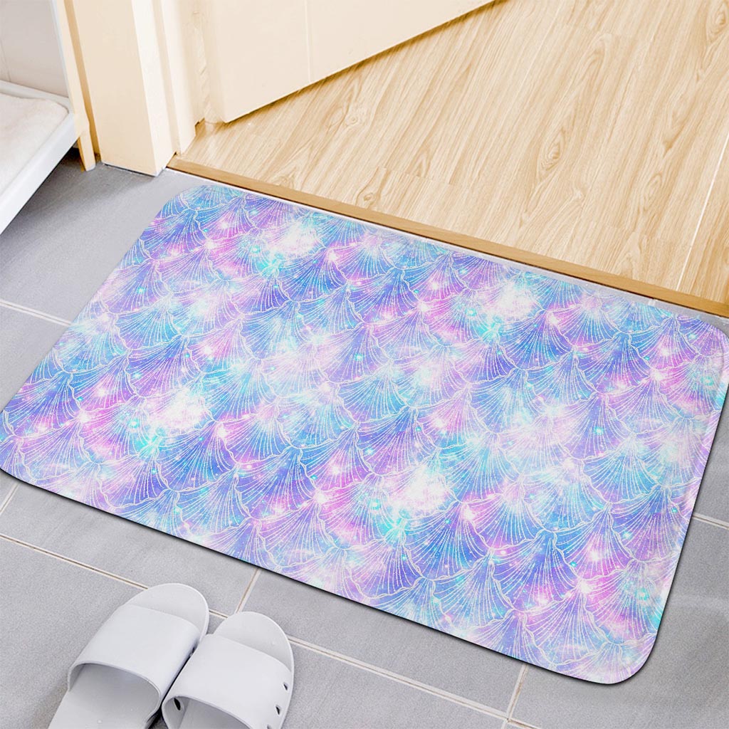 Galaxy Mermaid Scales Pattern Print Indoor Door Mat