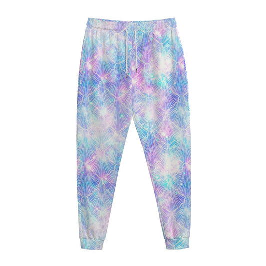 Galaxy Mermaid Scales Pattern Print Jogger Pants