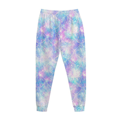 Galaxy Mermaid Scales Pattern Print Jogger Pants