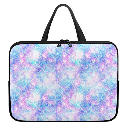 Galaxy Mermaid Scales Pattern Print Laptop Sleeve With Handle