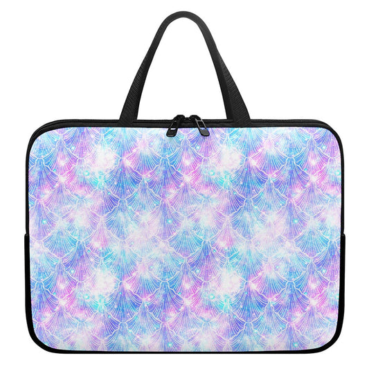 Galaxy Mermaid Scales Pattern Print Laptop Sleeve With Handle
