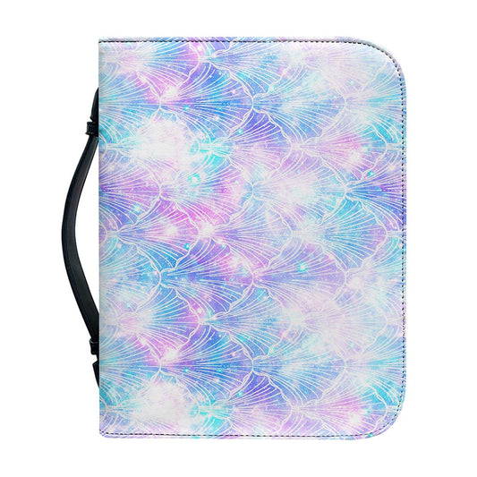 Galaxy Mermaid Scales Pattern Print Leather Bible Cover