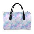 Galaxy Mermaid Scales Pattern Print Leather Duffel Bag