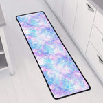 Galaxy Mermaid Scales Pattern Print Long Kitchen Mat