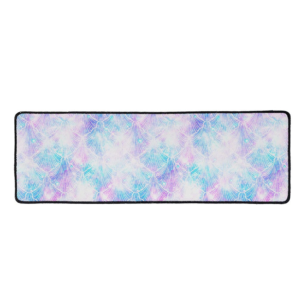 Galaxy Mermaid Scales Pattern Print Long Kitchen Mat