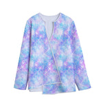 Galaxy Mermaid Scales Pattern Print Long Sleeve Short Coat