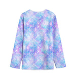 Galaxy Mermaid Scales Pattern Print Long Sleeve Short Coat