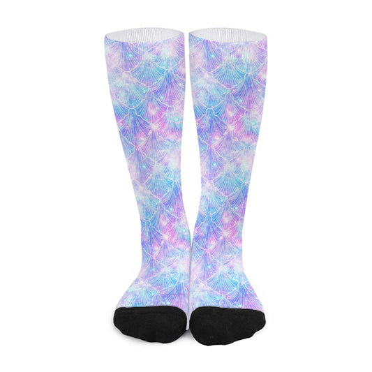 Galaxy Mermaid Scales Pattern Print Long Socks