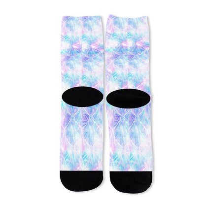 Galaxy Mermaid Scales Pattern Print Long Socks