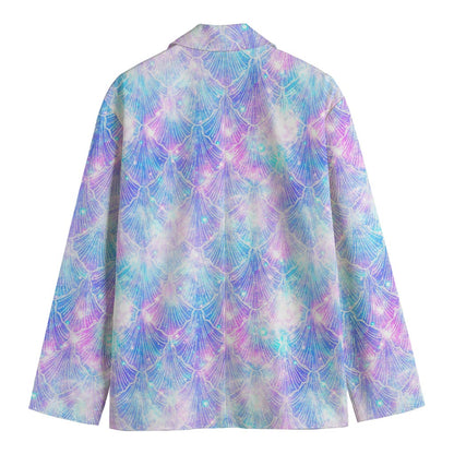 Galaxy Mermaid Scales Pattern Print Men's Blazer