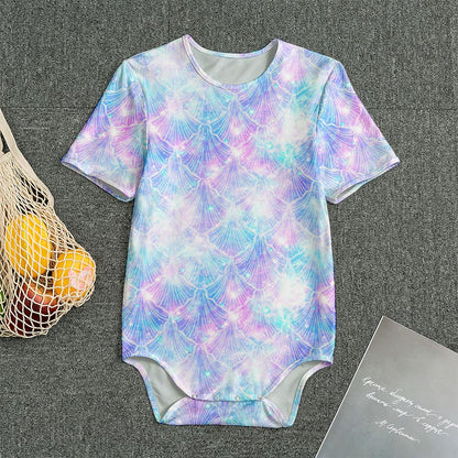 Galaxy Mermaid Scales Pattern Print Men's Bodysuit