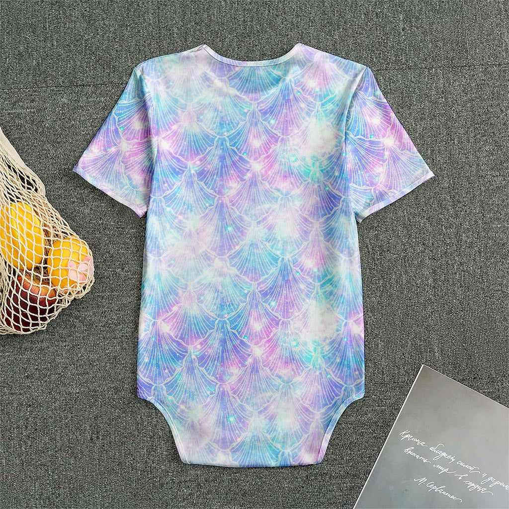 Galaxy Mermaid Scales Pattern Print Men's Bodysuit