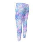 Galaxy Mermaid Scales Pattern Print Men's Compression Pants