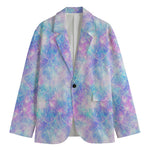 Galaxy Mermaid Scales Pattern Print Men's Cotton Blazer