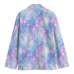 Galaxy Mermaid Scales Pattern Print Men's Cotton Blazer