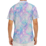 Galaxy Mermaid Scales Pattern Print Men's Deep V-Neck Shirt