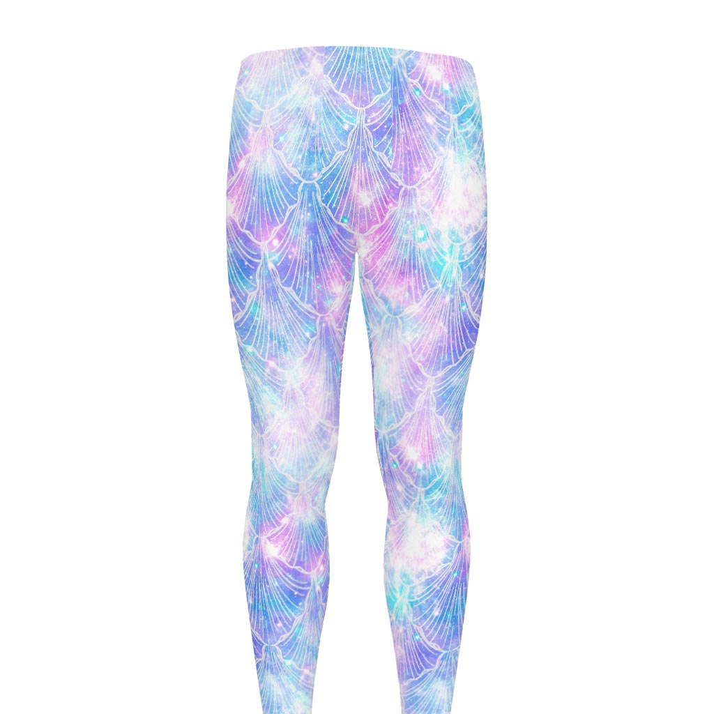 Galaxy Mermaid Scales Pattern Print Men's leggings