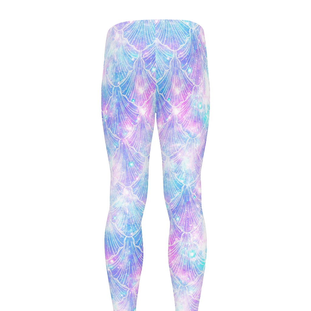 Galaxy Mermaid Scales Pattern Print Men's leggings