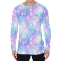 Galaxy Mermaid Scales Pattern Print Men's Long Sleeve T-Shirt
