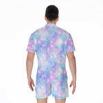 Galaxy Mermaid Scales Pattern Print Men's Rompers