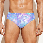 Galaxy Mermaid Scales Pattern Print Men's Swim Briefs