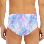 Galaxy Mermaid Scales Pattern Print Men's Triangle Swim Briefs