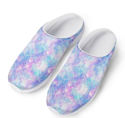 Galaxy Mermaid Scales Pattern Print Mesh Casual Shoes