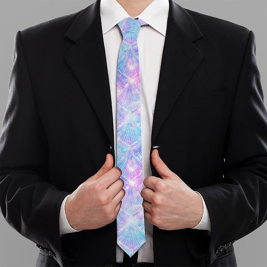 Galaxy Mermaid Scales Pattern Print Necktie