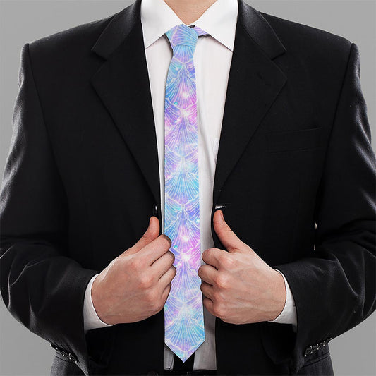 Galaxy Mermaid Scales Pattern Print Necktie