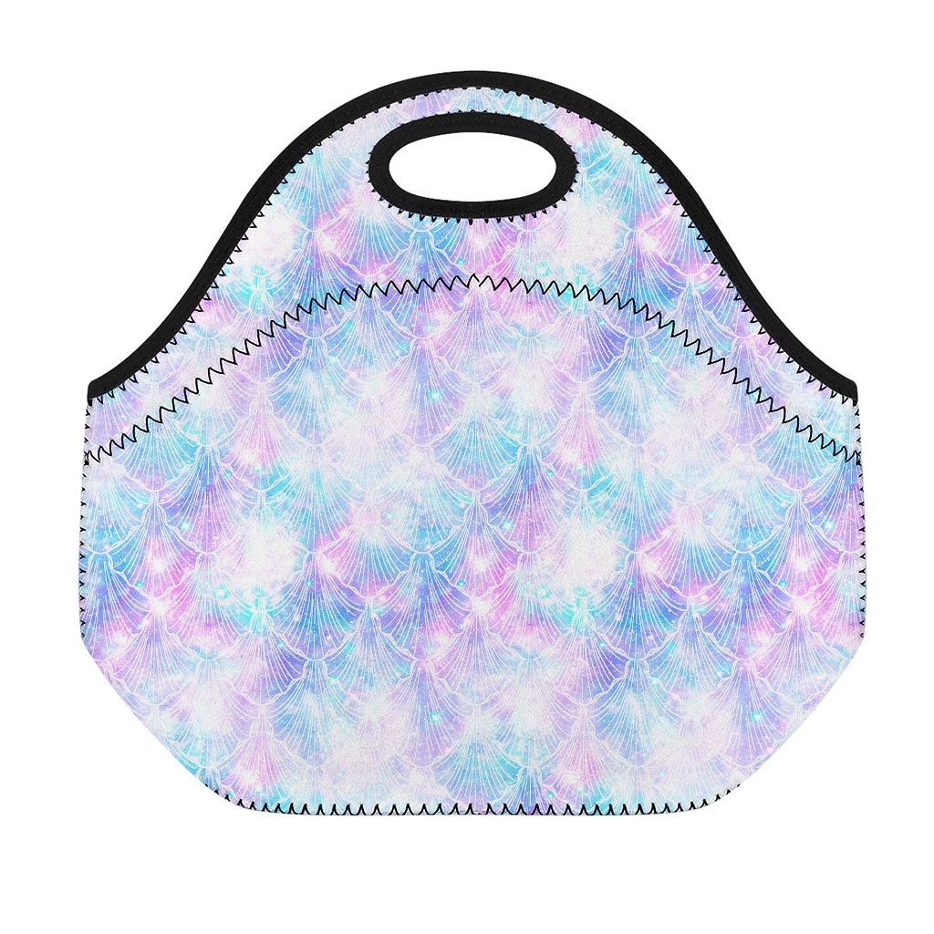 Galaxy Mermaid Scales Pattern Print Neoprene Lunch Bag