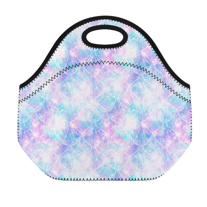 Galaxy Mermaid Scales Pattern Print Neoprene Lunch Bag