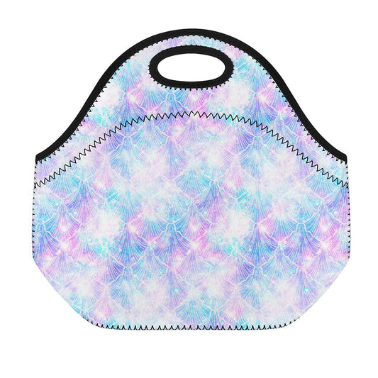 Galaxy Mermaid Scales Pattern Print Neoprene Lunch Bag