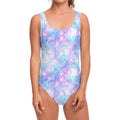 Galaxy Mermaid Scales Pattern Print One Piece Swimsuit