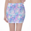 Galaxy Mermaid Scales Pattern Print Pencil Mini Skirt