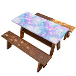 Galaxy Mermaid Scales Pattern Print Picnic Table Cover