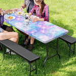 Galaxy Mermaid Scales Pattern Print Picnic Table Cover