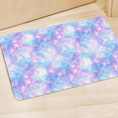 Galaxy Mermaid Scales Pattern Print Polyester Doormat