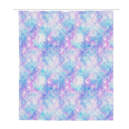 Galaxy Mermaid Scales Pattern Print Polyester Shower Curtain