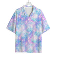 Galaxy Mermaid Scales Pattern Print Rayon Hawaiian Shirt