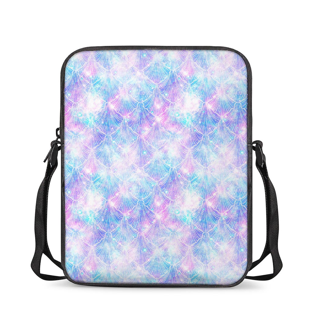 Galaxy Mermaid Scales Pattern Print Rectangular Crossbody Bag